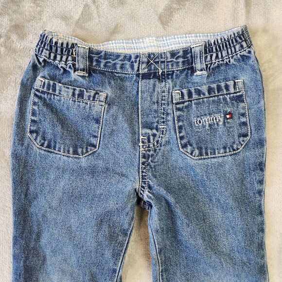 Vtg Tommy Hilfiger Elastic Waist Pants Girls 4T Embroidered Y2k Style Preppy - Picture 2 of 8